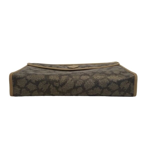 Auth YvesSaintLaurent - Dark Brown Light Brown PVC Leather Clutch Bag - Picture 3 of 7
